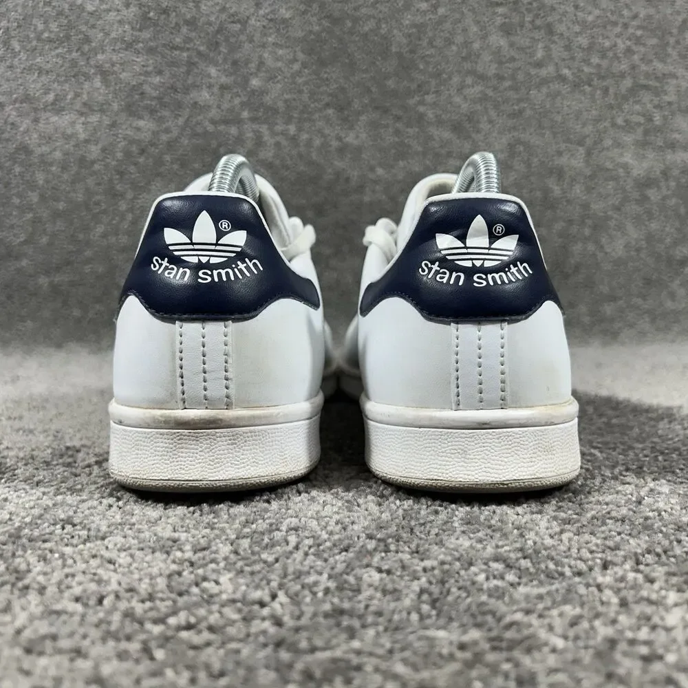 Adidas Stan Smith Originals FX5501 Mens Sz 8 White Navy Blue Leather Shoes Used - Picture 7 of 12